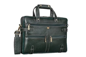 Premium Leather Laptop Office Messenger Shoulder Travel Bag for Men - Picture 1 of 6