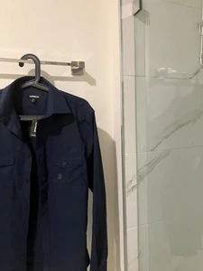 Express blue  long   sleeve button  Shirt men's adult Small NEW  NWT - Picture 1 of 2