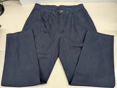 Timber Creek плиссированные брюки 38 x 32 мужской темно-синий хлопок прямые штанины Chino - Изображение 1 из 4