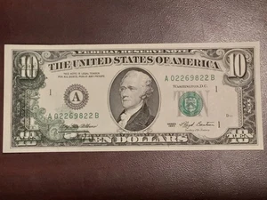 1993 $10 Federal Reserv Note Uncirculated Overprint Over-Inking ERROR - Picture 1 of 6
