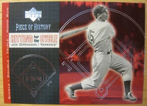 2002 Una pieza de historia golpeando para ciclo Joe Dimaggio Yankees de Nueva York - Imagen 1 de 1