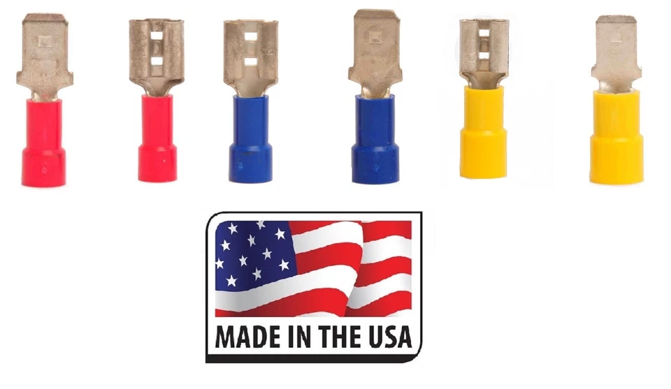 (150 PK) 10-12 14-16 18-22 VINYL ASSORTMENT .250 QUICK DISCONNECT 25 PCS EACH  - Image 1 of 1