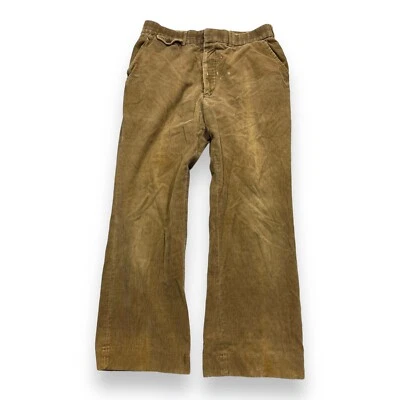 Pantalones Acampanados Pana Marrón Vintage Años 60 70 Básico Estilo Disco Hippie 34 29 Foto 1 de 4