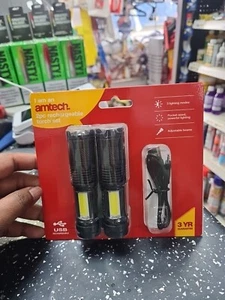 Amtech 2pc Rechargable Torch Set - Picture 1 of 2