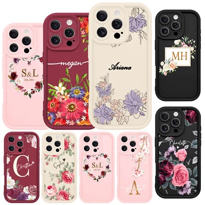 Bonita Funda Flores Para iPhone 14 Pro 15 16 11 12 13 14 Funda Teléfono Personalizada Foto 1 de 4