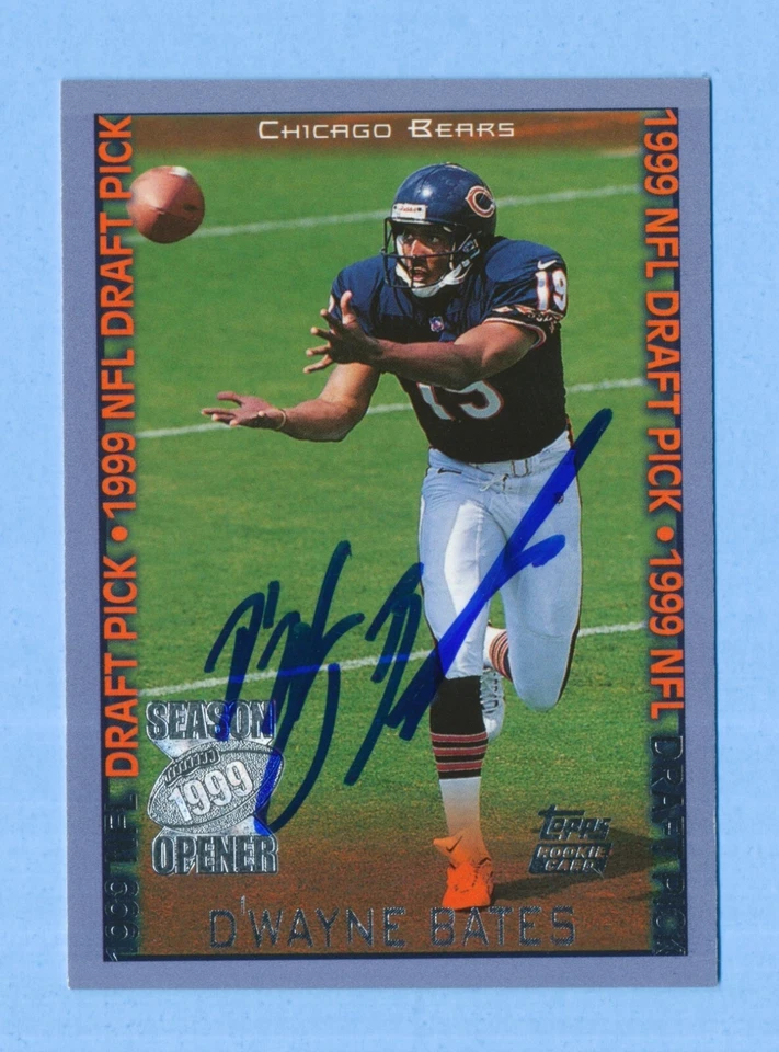 D'Wayne Bates Signed/Autograph 1999 Topps Season Opener RC Rookie Card 156 Bears - Image 1 of 1