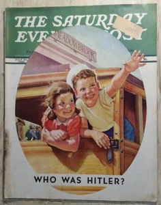 July 20, 1940 Saturday Evening Post Frances Tipton Hunter Cover Who Was Hitler? - Picture 1 of 13