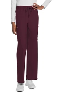 Cherokee Scrubs Unisex Mid-Rise Drawstring Straight Pant CK280A WIN Wine - Picture 1 of 4