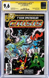 CGC 9.6 SS CRISIS ON INFINITE EARTHS #1! SIGNED BY THE LATE GREAT GEORGE PEREZ! - Picture 1 of 2