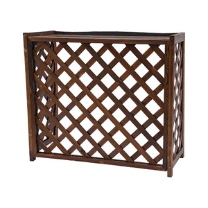 Air Conditioner Fence Screen Brown Outdoor Preservative Wood Privacy Fence - Picture 1 of 21