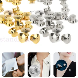 10/20/50 pz argento 10 mm x 5 mm perno di bloccaggio distintivo posteriore ottone chiusura custode - Foto 1 di 13