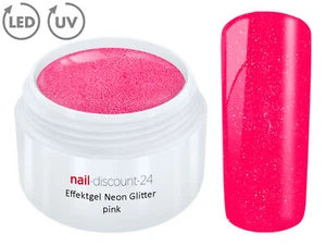 UV LED GEL Color Gel NEON GLITTER PINK Effect French Color Gel Modeling Nail Art - Picture 1 of 3