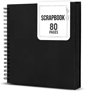 Zenacolor Scrapbooking & Photo Album Memory Book, 80 Pages 10x10 Inch, Black - Picture 1 of 7
