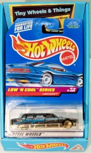 1997 Hot Wheels #716 Low 'N Cool Series #4 Limozeen GOLD TRIM blue card B543 - Picture 1 of 8