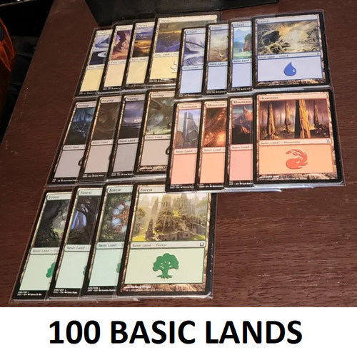 MTG 100 Basic Lands Lot - 20 of each color land - NM condition | eBay