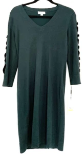 NWT Women's Calvin Klein Green Long Sleeve Sweater Dress - Size Medium - Picture 1 of 5