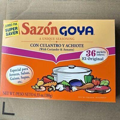 Goya - Sazon (tempero) Culantro / Coentro & Annatton) 1 peça de 36 ct / 6,33 oz - Imagem 1 de 2