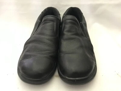 Mocasines sin cordones de cuero negro para mujer, suelas antideslizantes y antideslizantes antideslizantes sin marcas,  Foto 1 de 4