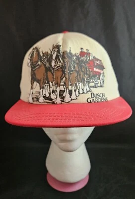 Vintage Clydesdale Budweiser Busch Gardens Snapback Hat Excellent Condition  - Image 1 of 4