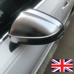 A5 A4 S5 RS5 B9 Matt Chrome Wing Mirror Cover Caps PAIR FITS AUDI 2016+ - Picture 1 of 8