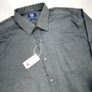 Cutter & Buck Button Up Pocket Long Sleeve Shirt Men XXL Blk Design Tire America - Picture 1 of 17