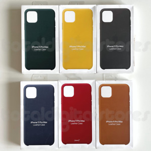GENUINE APPLE LEATHER CASE FOR IPHONE 11 PRO MAX - 5 COLOURS - BRAND NEW RETAIL
