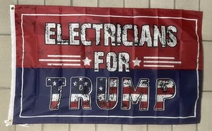 Letrero Electricistas para Bandera Donald Trump ENVÍO GRATUITO A ESTADOS UNIDOS MAGA Save America 3x5’ - Imagen 1 de 1