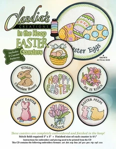 In the Hoop Easter Coasters de Claudia's Creations EMB CD - Imagen 1 de 2