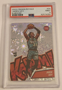 JADEN IVEY - 2022-23 CROWN ROYALE - KABOOM! SSP ROOKIE - PSA 9 MINT - PISTONS -