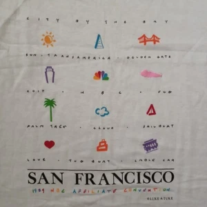 Vtg San Francisco Shirt XL White Luke A Tuke Expressions Single Stitch USA Mens - Picture 1 of 13