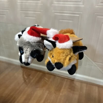 "Juego de 2 juguetes para perros Pally Paws con sombrero de Navidad 11"" con chirrido 12""" Foto 1 de 4