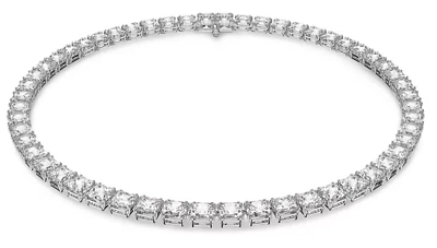 Collar Swarovski Matrix corte cuadrado todo alrededor enchapado en rodio, 14,87- Foto 1 de 4