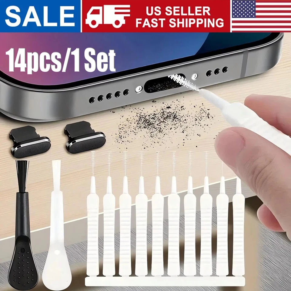 Cell Phone Speaker Dust Removal Tool Kit, Cleaner for iPhone, Samsung - 14Pcs - Image 1 of 4