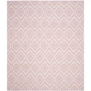SAFAVIEH Dhurries DHU556C Handwoven Pink / Ivory Rug - Picture 1 of 23