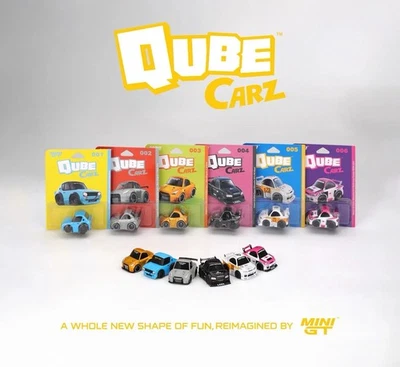 Mini GT Qube Carz 6 Car Set - Nissan Skyline Kenmeri R34 R35 Silvia S15 LBWK