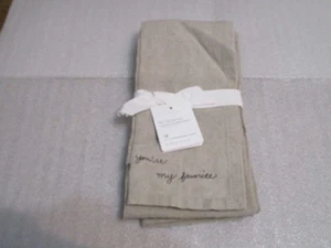 POTTERY BARN MY FAVORITE EMBROIDERED DINNER NAPKINS 4 PACK - Picture 1 of 4