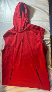 Jordan Felpa Senza Maniche con Cappuccio Rosso Jumpman Pullover Uomo XXL Training Gilet Cerniera - Foto 1 di 5