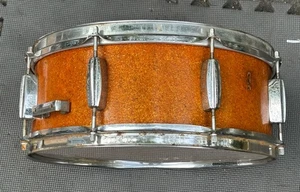 Vintage 1960’s-70’s 14” Snare Drum GOLD Sparkle Used Japan Parts - Picture 1 of 15