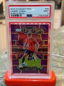 2023-24 Panini Select FIFA - Lamine Yamal RC Purple Mojo Prizm - PSA 9 - Picture 1 of 2