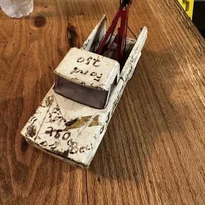 Vintage 1960 Tonka White & Red Metal Mini Jeep Pickup Wrecker Tow Truck - Image 1 of 4