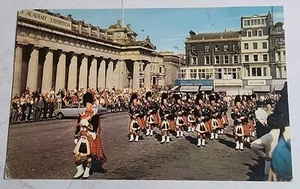 70's Vintage Postcard: Pipes And Drums Edinburgh, UK - Picture 1 of 2