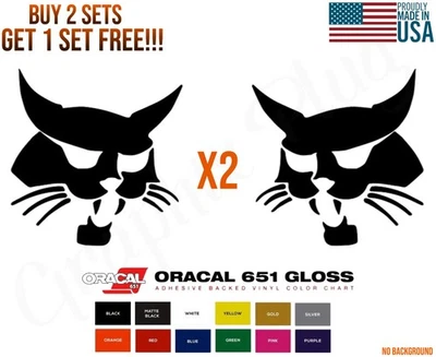 BOBCAT Logo Vinyl decal 2 PACK Skid Steers Excavators Implements Made In USA - Image 1 of 3