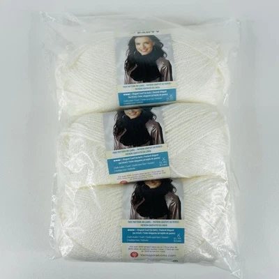 3 Skeins Snow Sparkle White Caron Simply Soft Party New Unopened 3oz, 164 Yds Ea - Image 1 of 4