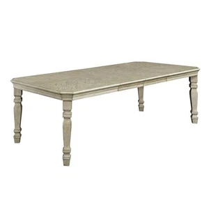 Furniture of America Gaines Wood Dining Table with Leaf in Antique White - Picture 1 of 5