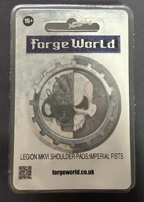 Warhammer 40k Forge World LEGION MKVI НАПЛЕЧНЫЕ НАКЛАДКИ ИМПЕРСКИЕ КУЛАКИ 10x голов больше не издающиеся - Изображение 1 из 2