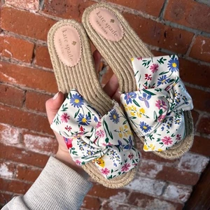 Kate Spade Geneva Garden Bouquet Floral Twisted Strap Sandals 7.5 Espadrille - Picture 1 of 9