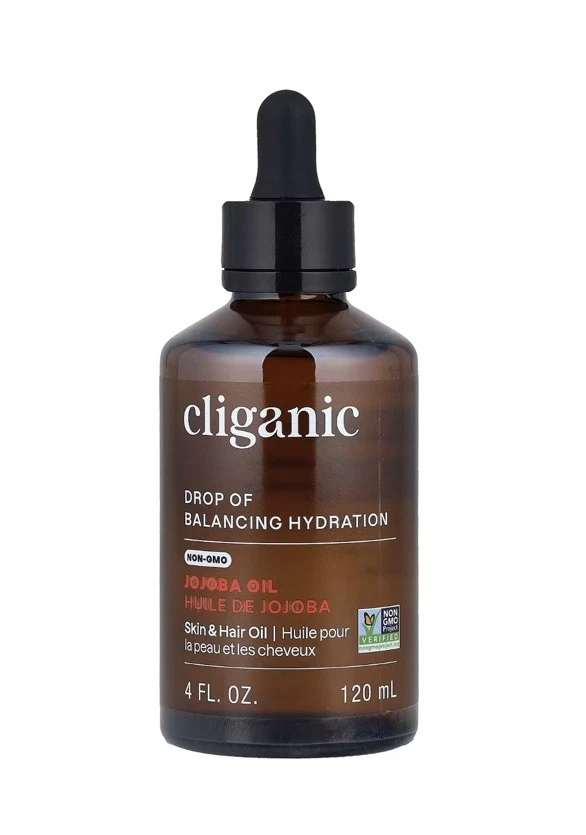 CLIGANIC Certified Organic Moisturizing Jojoba Oil 120ml | 100% Pure Natural Cold Pressed