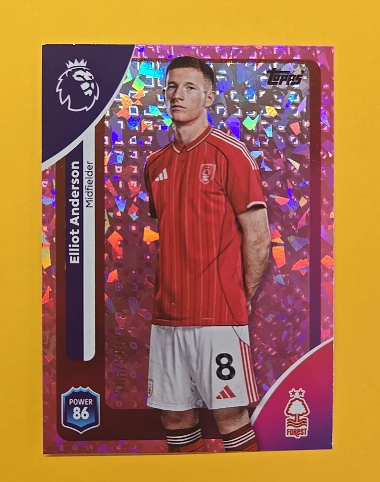 Elliot Anderson - Nottingham Forest - Topps 2026 - Pink Sparkle - #244 - 106/399 - Image 1 of 2