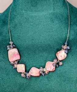 Vintage Pastel Pink Shell Pearl Necklace - Picture 1 of 9