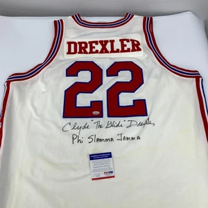 Clyde Drexler "Phi Slama Jama" Signed Authentic 1983 Houston Cougars Jersey PSA - Picture 1 of 12